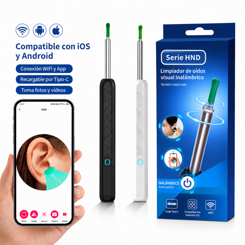 Nexvos EarView™ | Limpiador con cámara